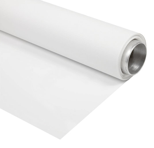 BRESSER Fond vinyle blanc sur rouleau 1,35x6m