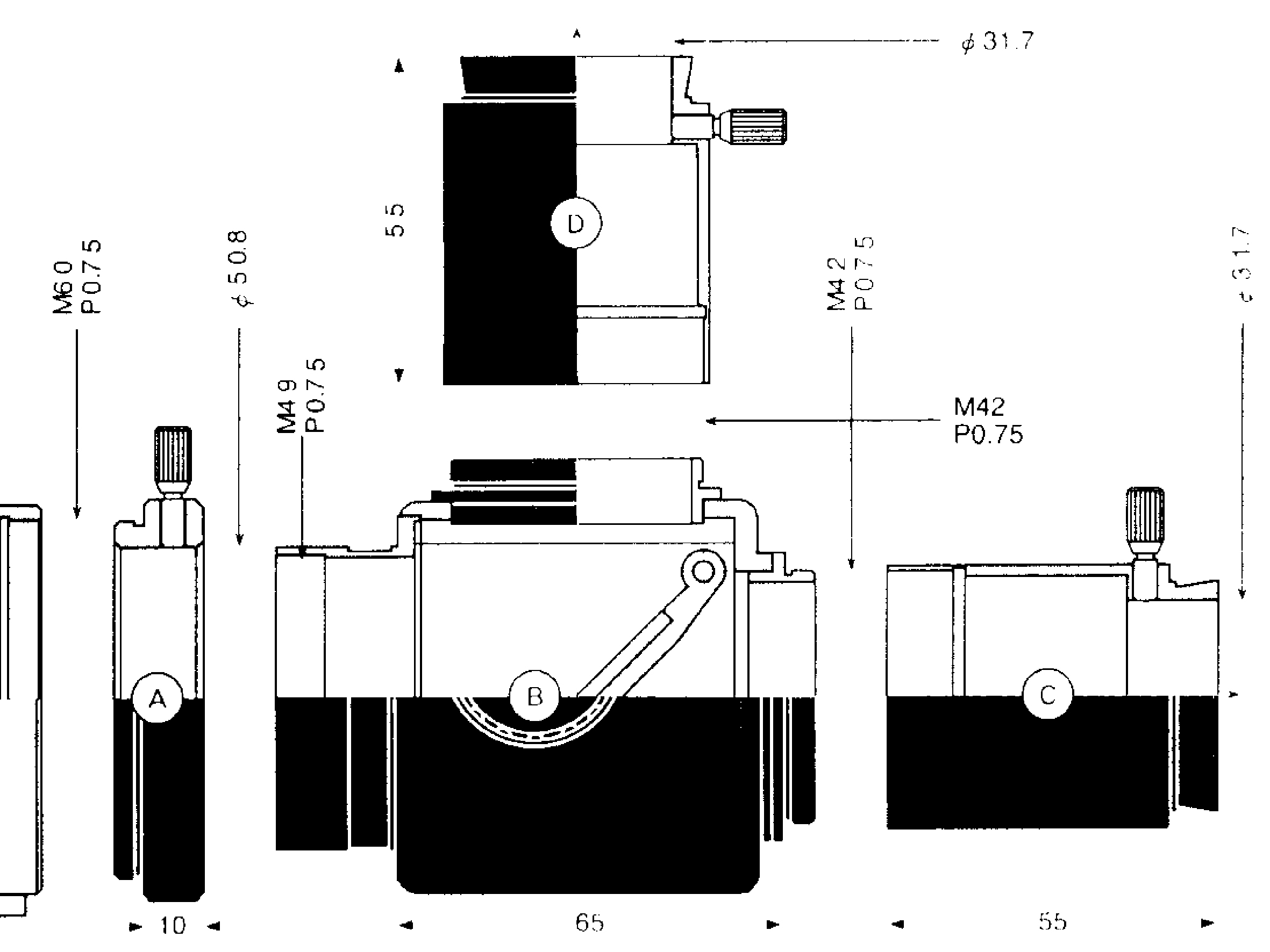 Vixen Miroir basculant 31,7mm