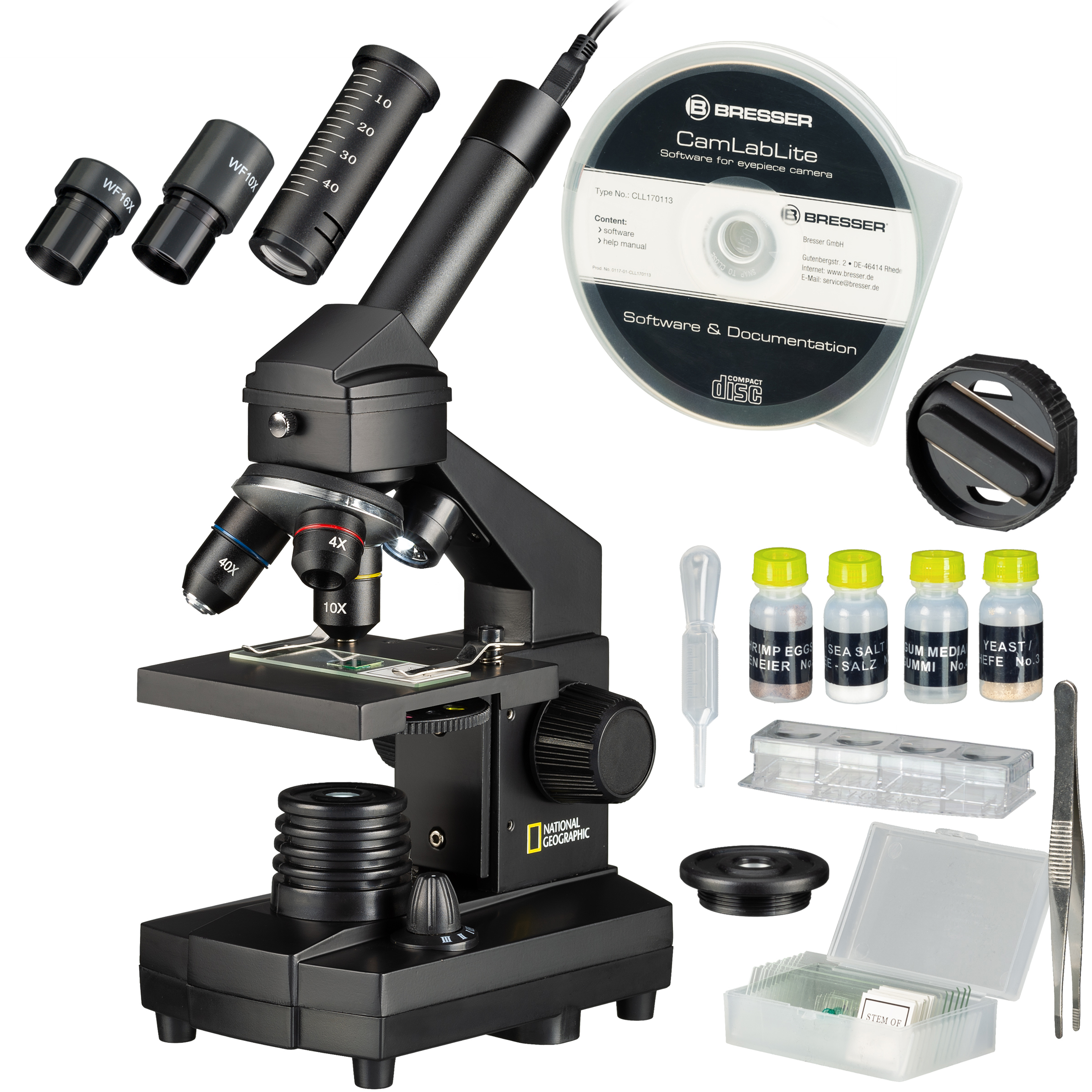 National Geographic 40x-1024x Microscope (valise et oculaire USB compris)