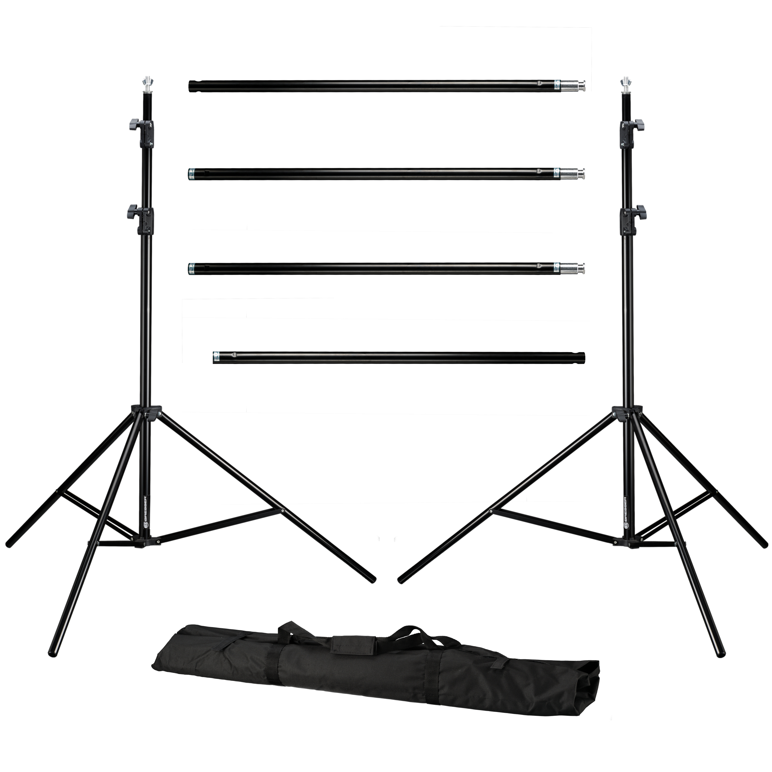 BRESSER BR-D23 Support de Fond de Studio + Fond de Studio en Tissu 3 x 4m Noir