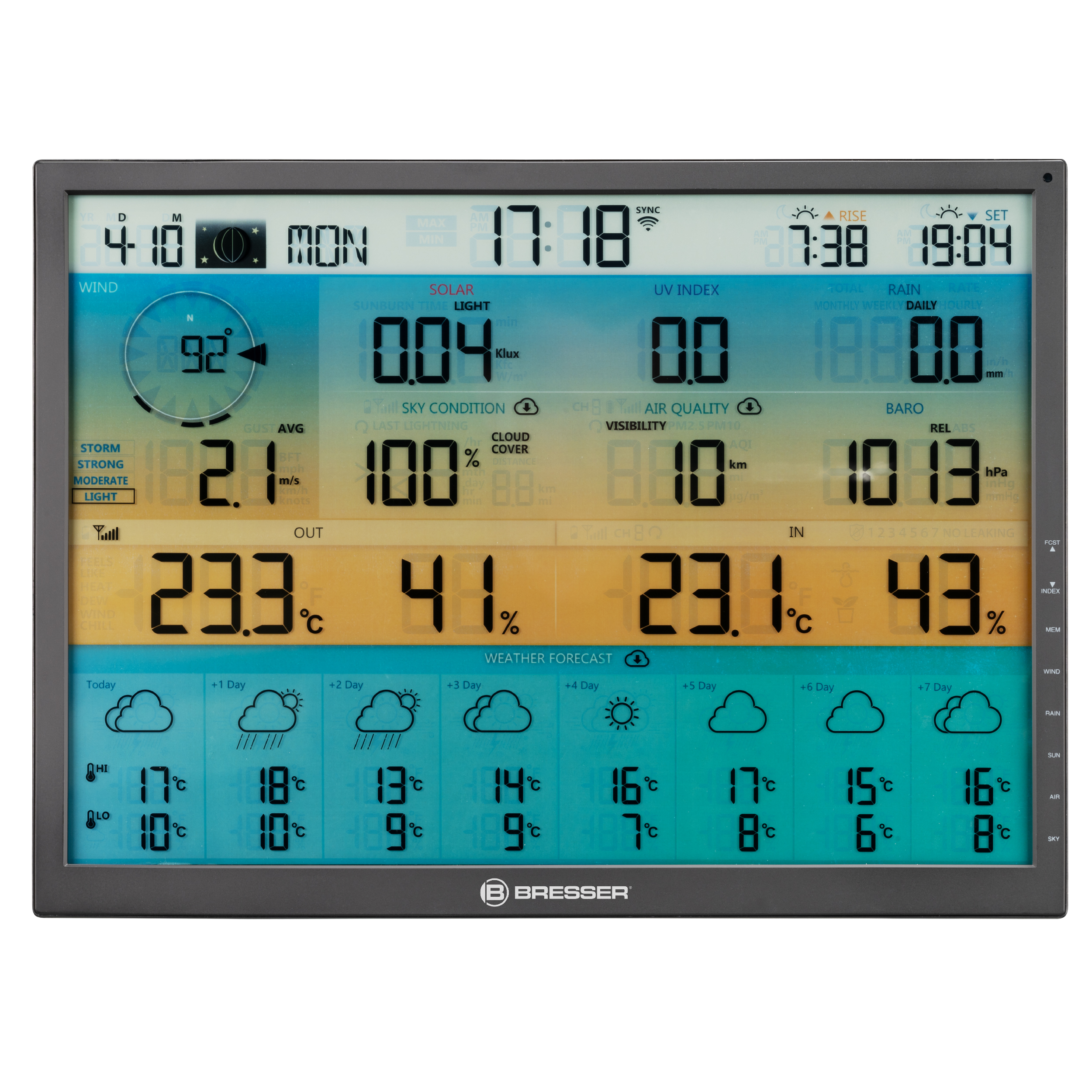 BRESSER station de base supplémentaire / de remplacement pour 7003230 8-Tage 4CAST XL WLAN-Wetter-Center