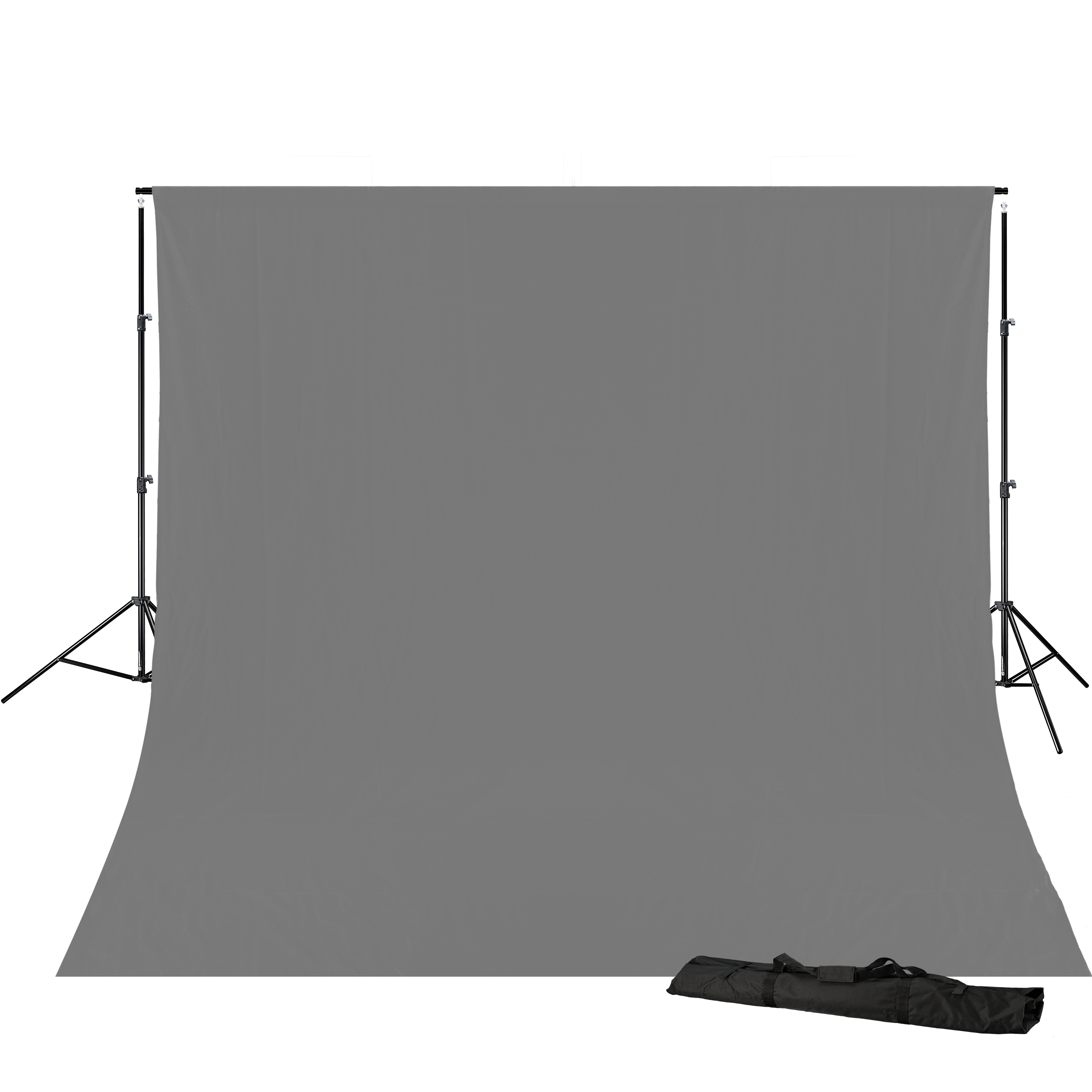 BRESSER BR-D23 Support de Fond de Studio + Fond de Studio en Tissu 3 x 4m Gris