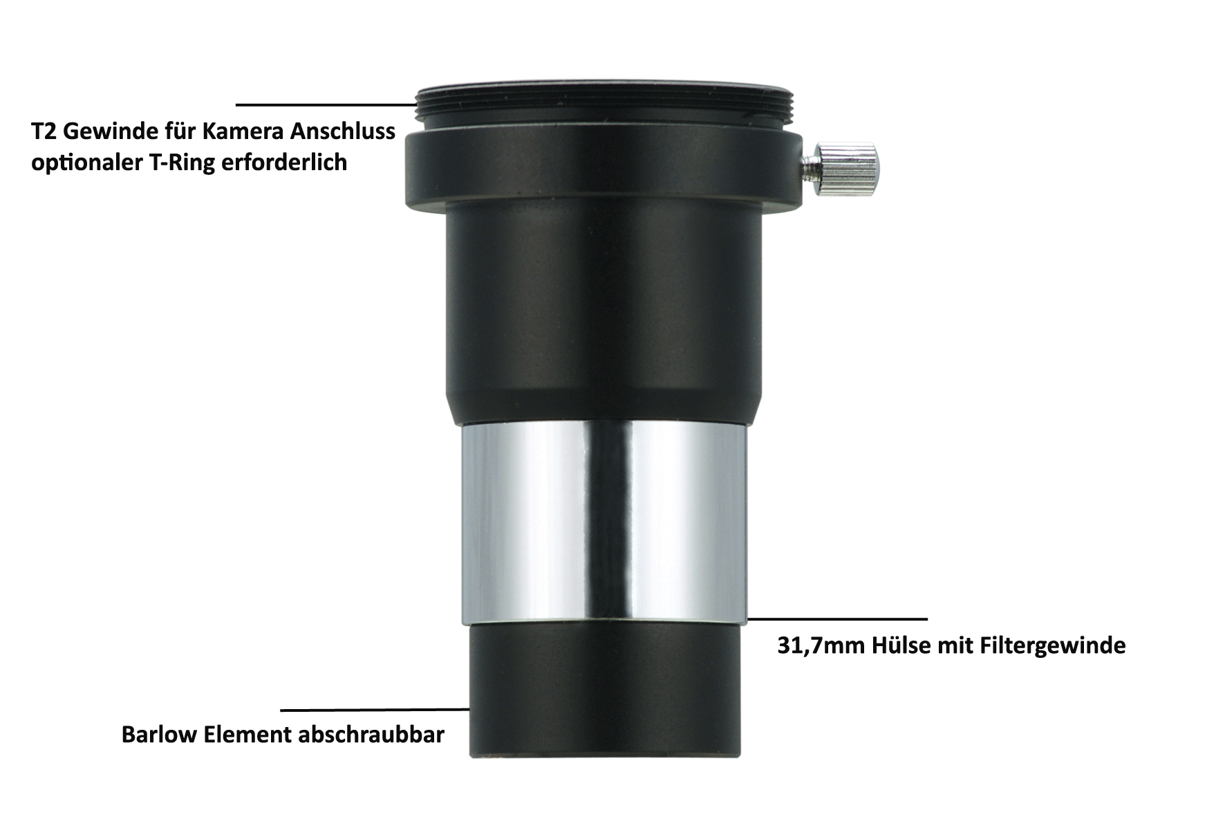 Vixen Lentille Barlow 2x avec raccord T2 pour la photographie et l’observation