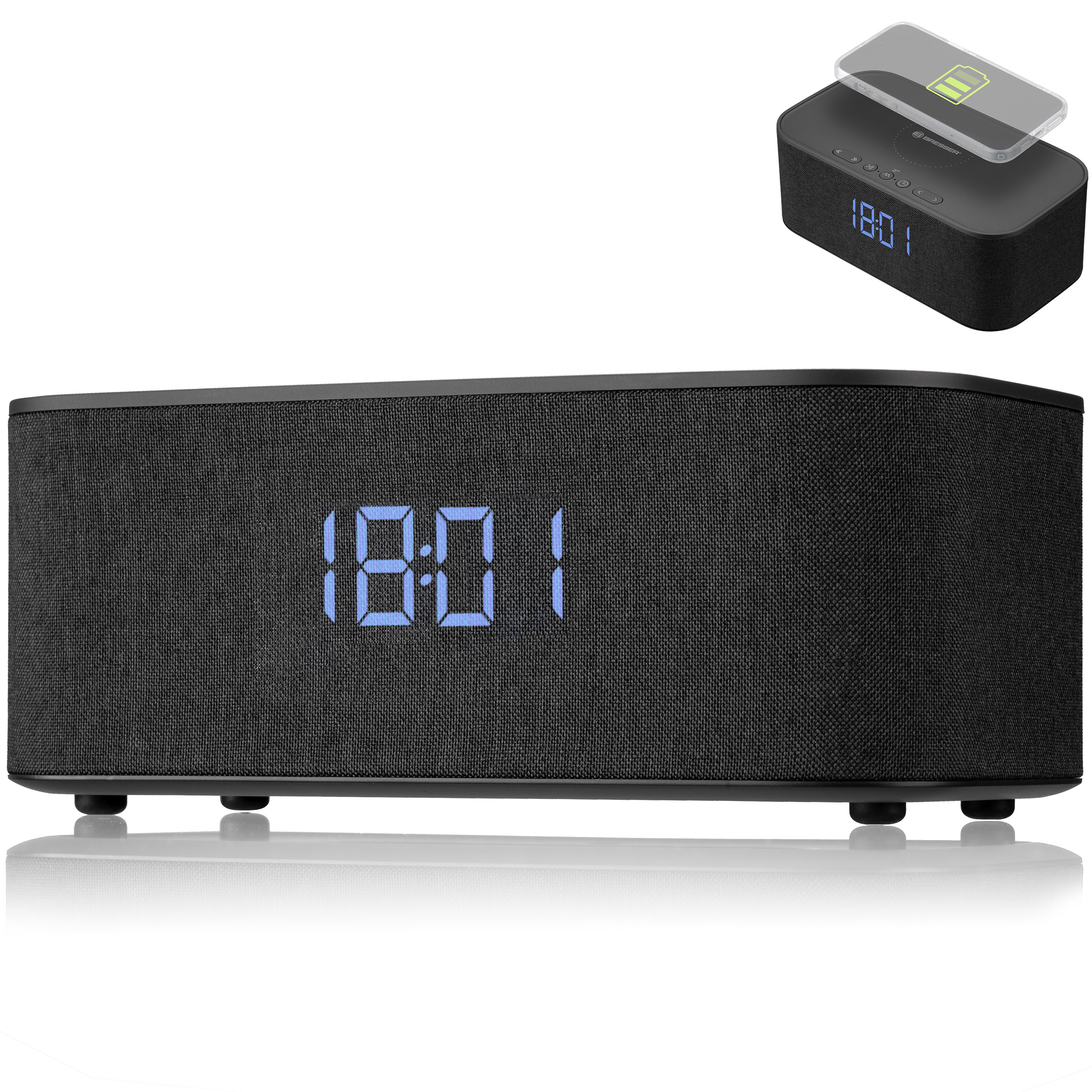 Horloge avec haut-parleur Bluetooth/charge sans fil