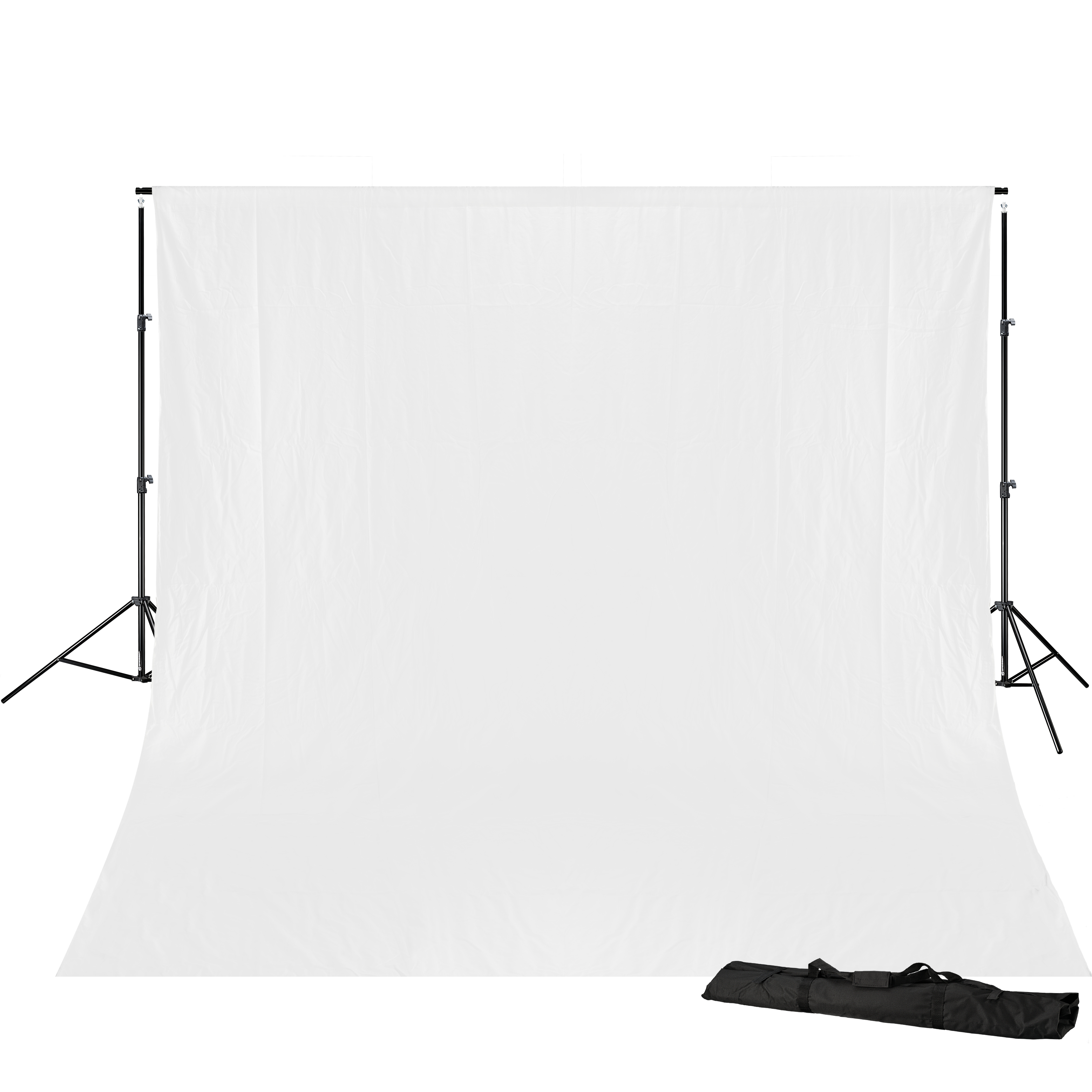 BRESSER BR-D23 Support de Fond de Studio + Fond de Studio en Tissu 3 x 4m Blanc