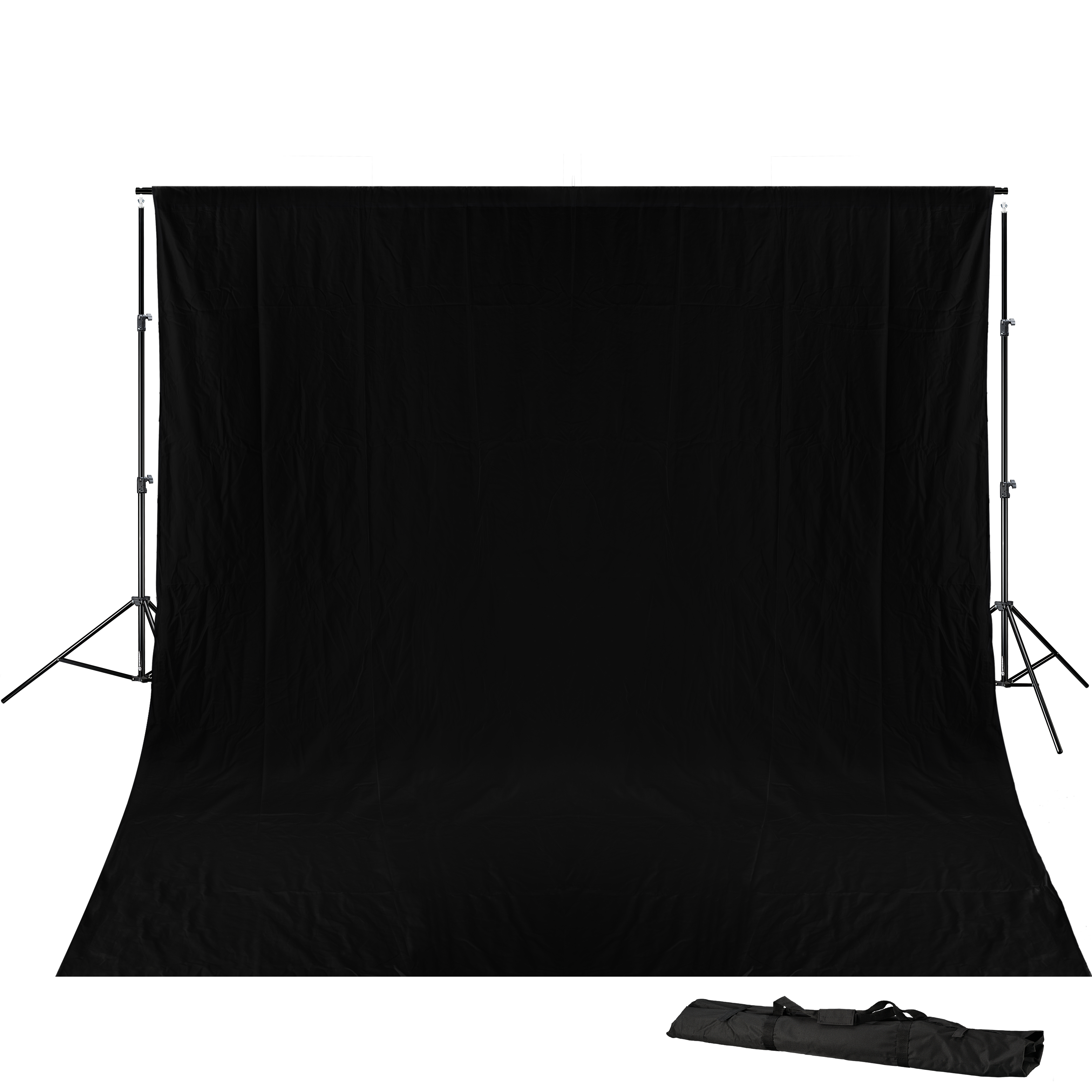 BRESSER BR-D23 Support de Fond de Studio + Fond de Studio en Tissu 3 x 4m Noir