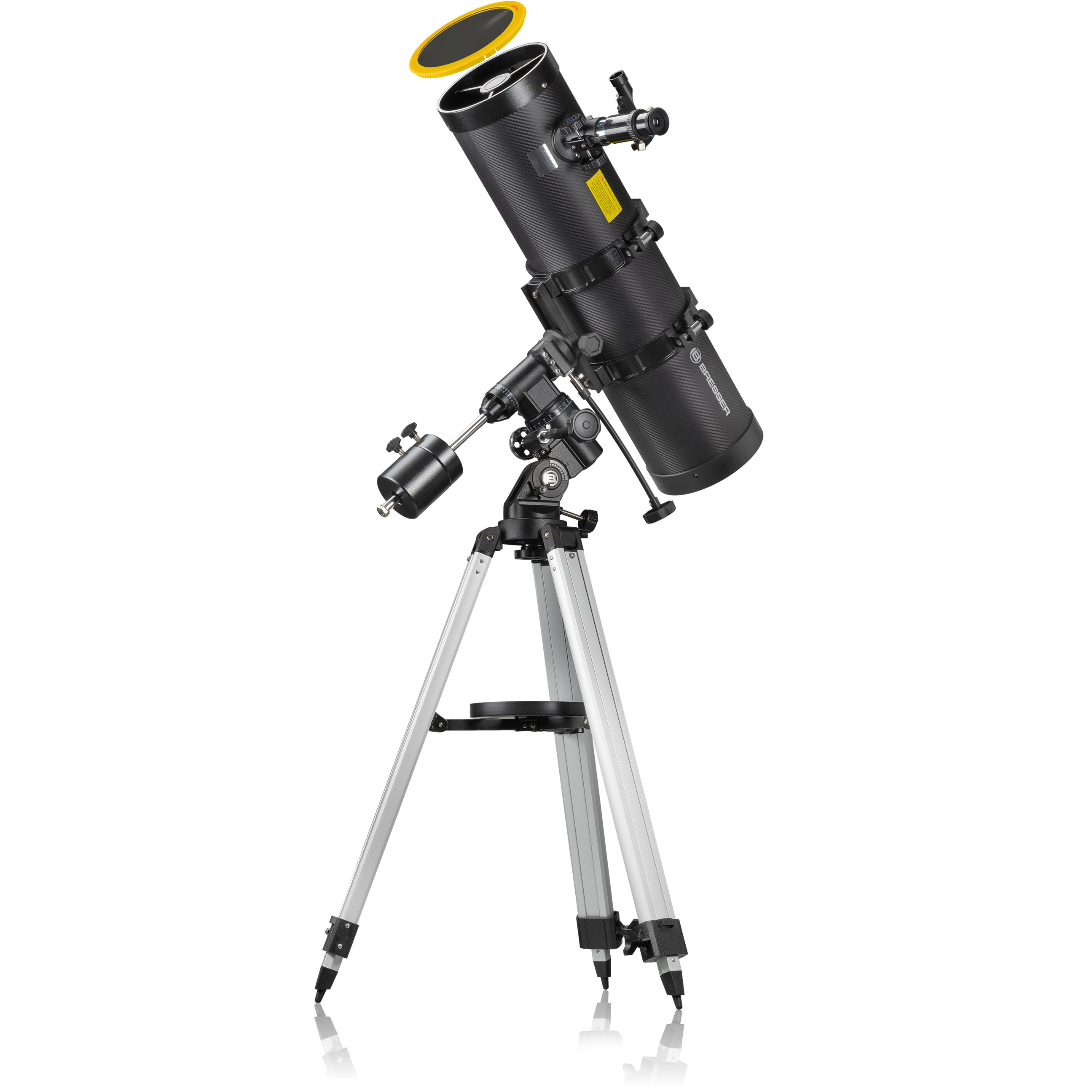 BRESSER Pollux-II 150/1400 EQ3 télescope à miroir avec adaptateur smartphone et filtre solaire