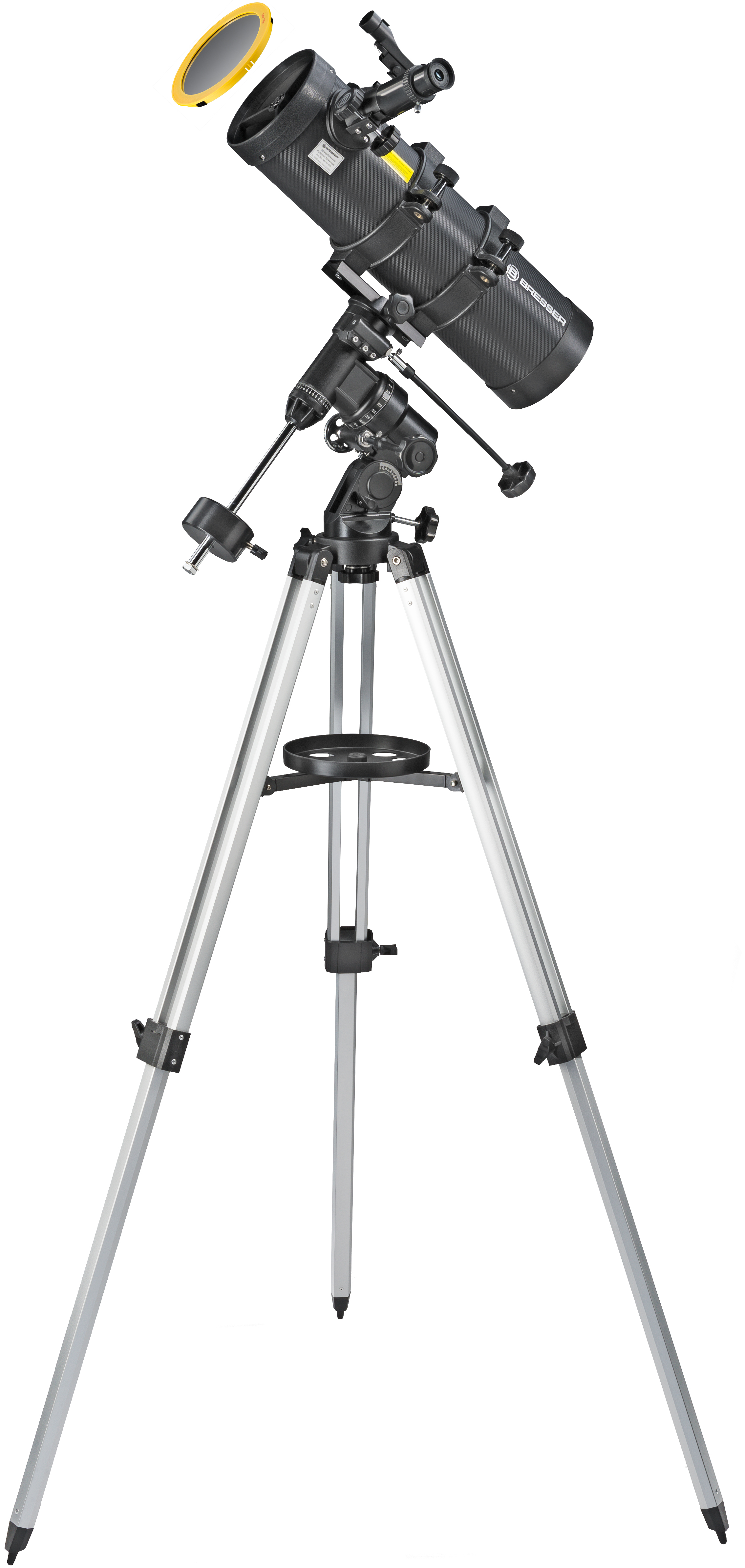 Télescope à réflecteur BRESSER Spica-II 130/1.000 EQ3 avec adaptateur pour smartphone et filtre solaire