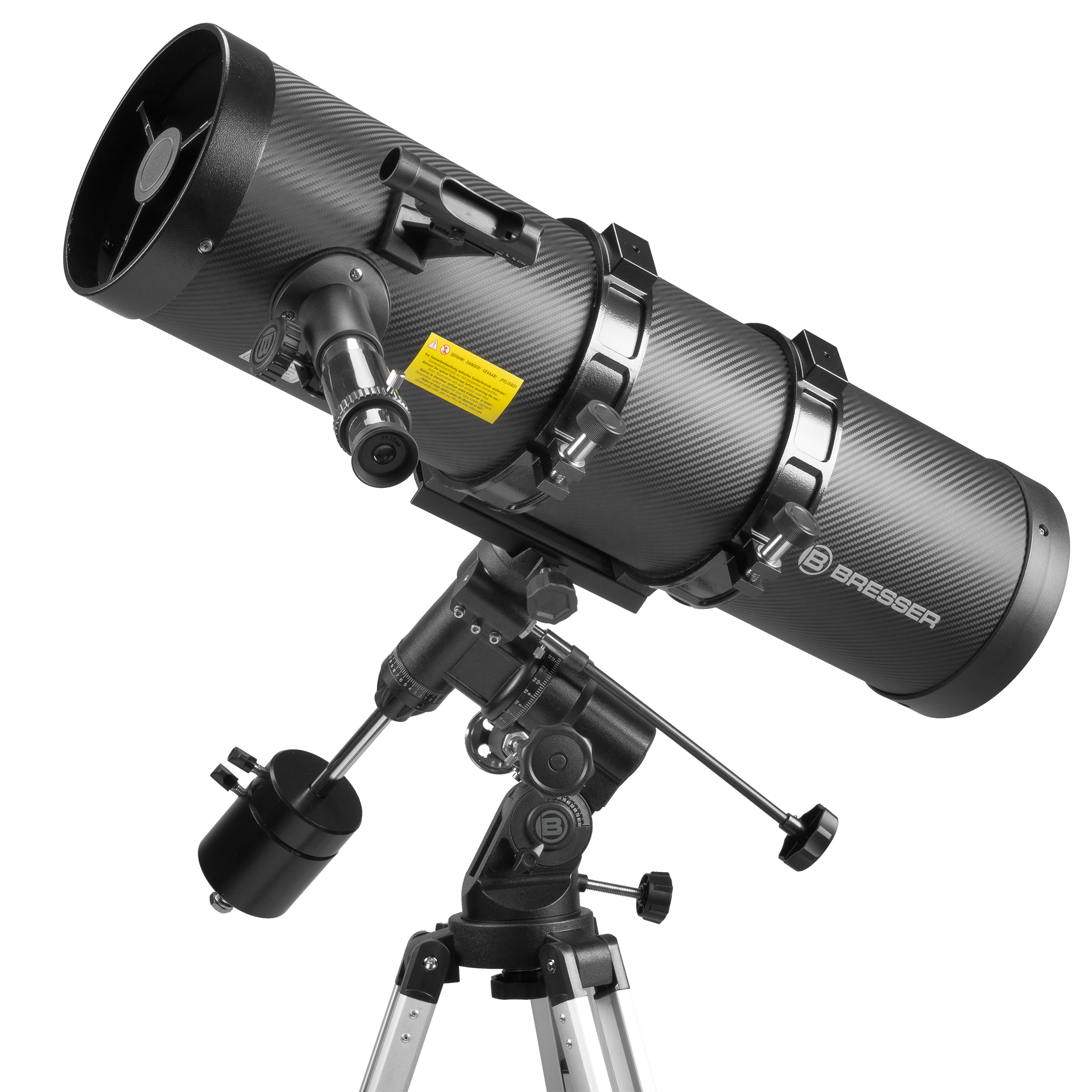 BRESSER Pollux-II 150/1400 EQ3 télescope à miroir avec adaptateur smartphone et filtre solaire