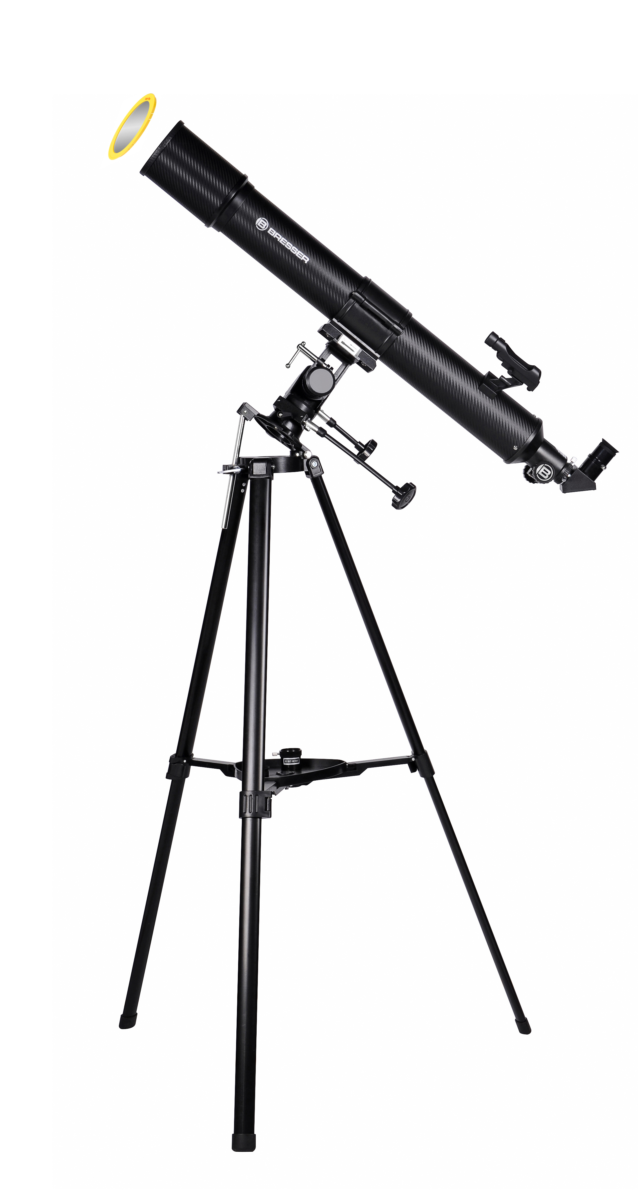 BRESSER Taurus 90/900 MPM Télescope à lentille avec adaptateur smartphone & filtre solaire