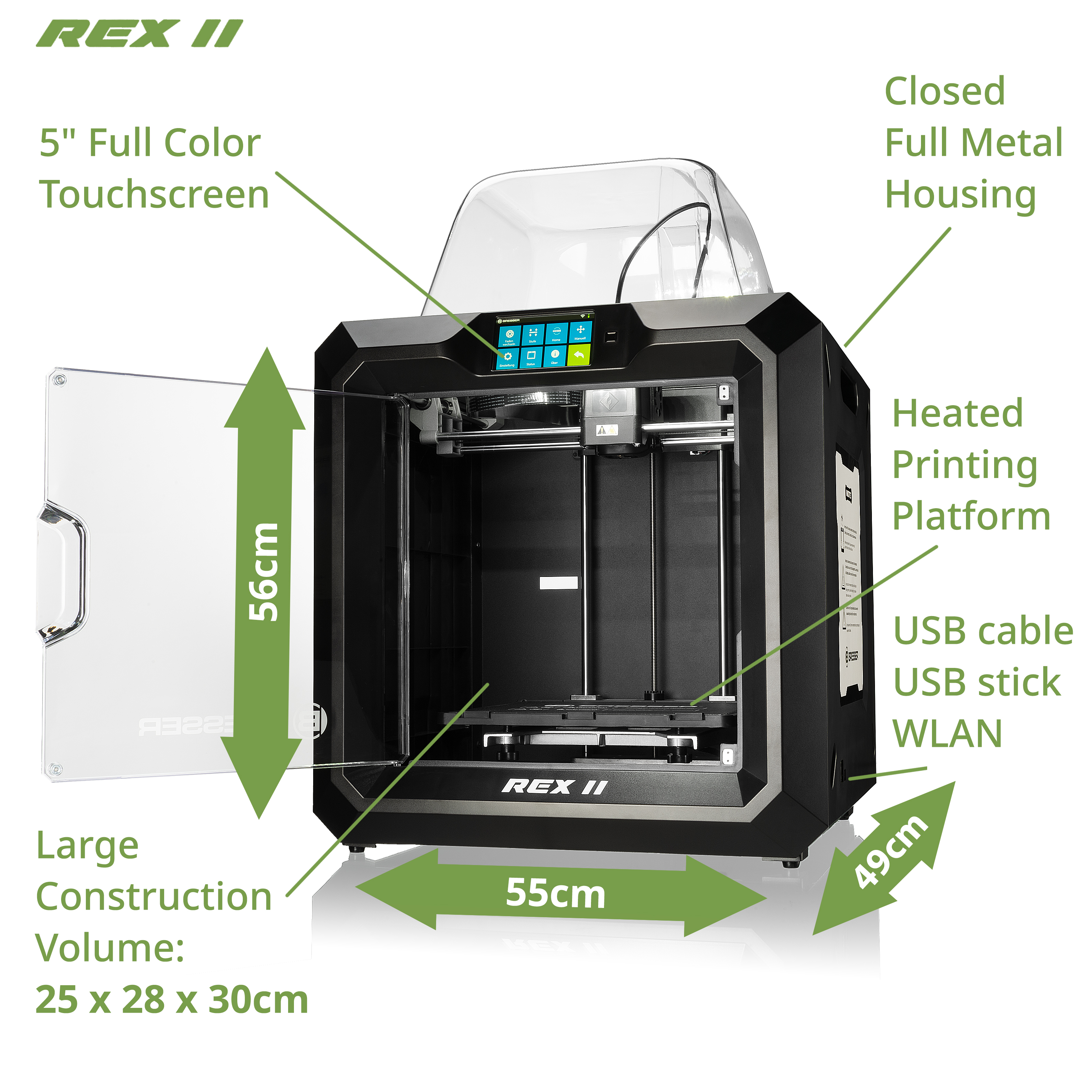 Imprimante 3D WIFI BRESSER REX II