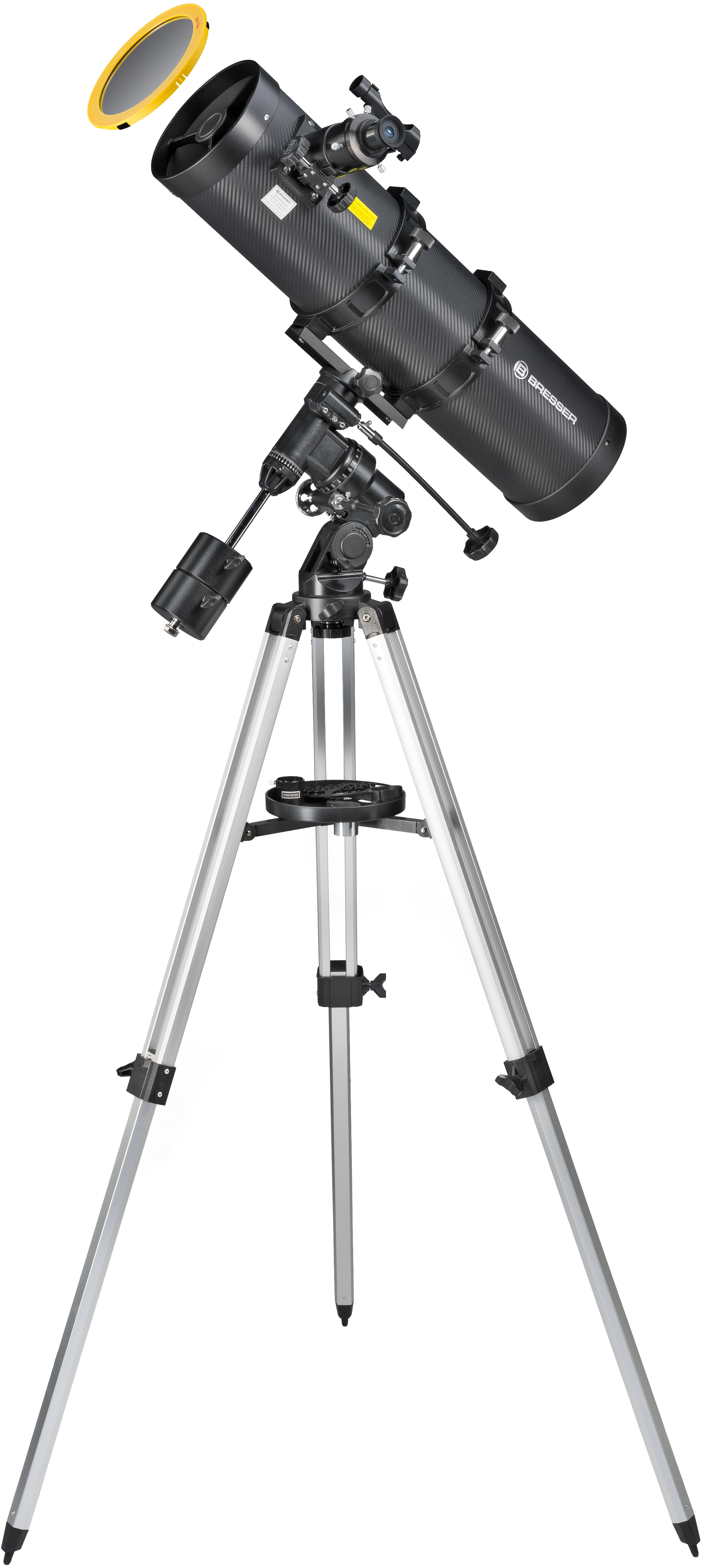 BRESSER Pollux-I 150/750 EQ3 Télescope à miroir avec adaptateur smartphone & filtre solaire