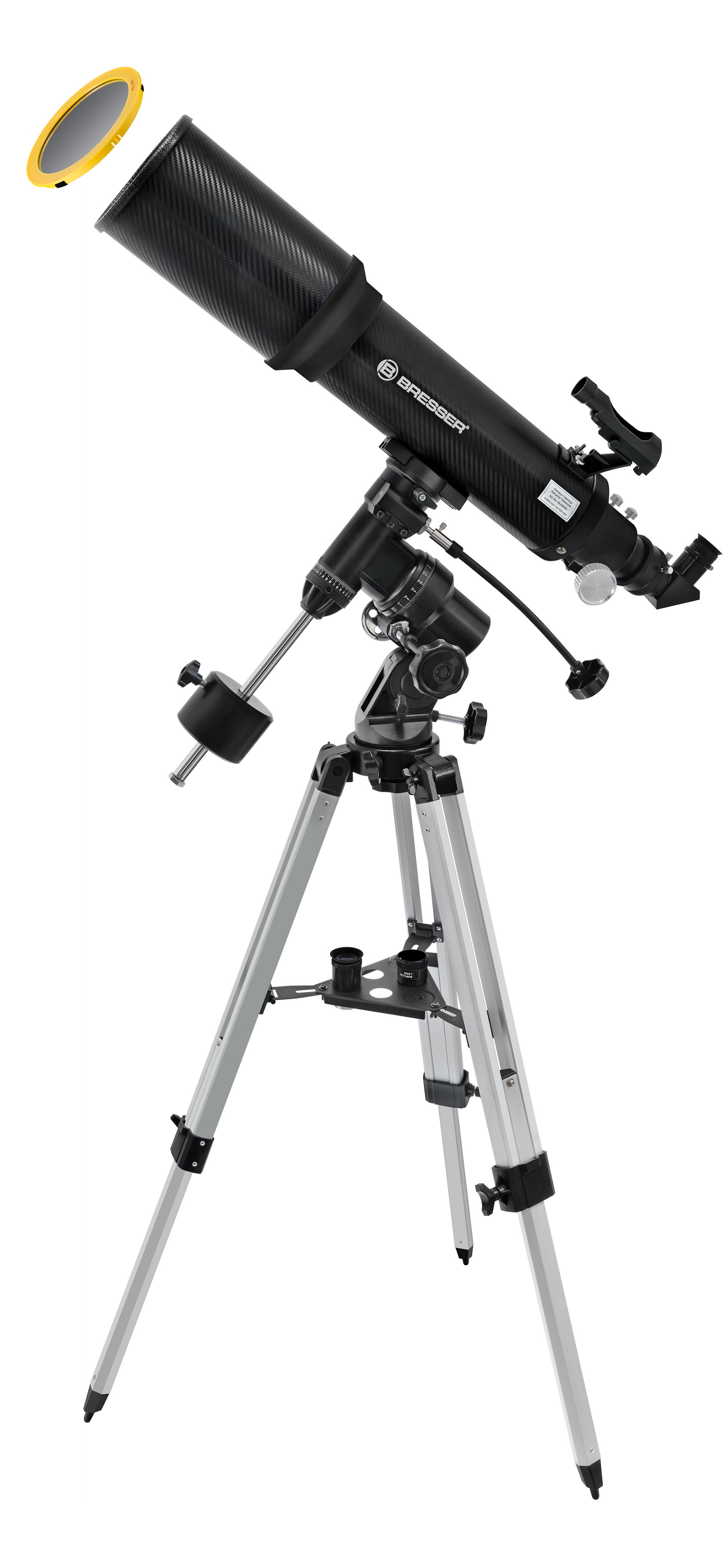 BRESSER Polaris-II 102/600 EQ3 Télescope à lentille avec adaptateur pour smartphone & filtre solaire