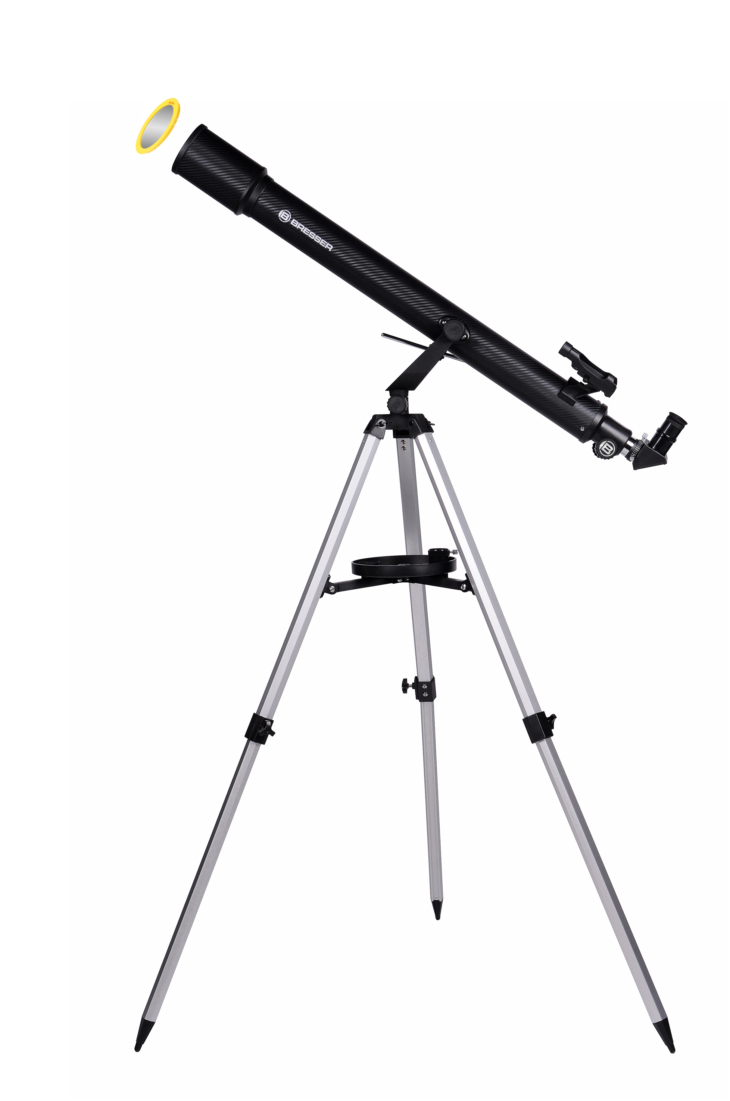 BRESSER Sirius 70/900 AZ Télescope à lentille avec adaptateur pour smartphone & filtre solaire